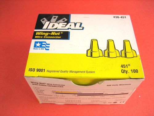 IDEAL  --  # 30-451 --  WIRE-NUT 451 WIRE CONNECTORS (BOX OF 100)