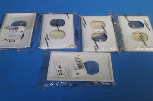 HUBBELL P8W WALL PLATE  ( 1 LOT OF 5 PCS. ) WHITE