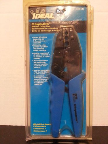 Ideal 30-503 crimpmaster ratcheting crimp tool rg-59 rg-6 rg-6q 3 cavity hex die for sale