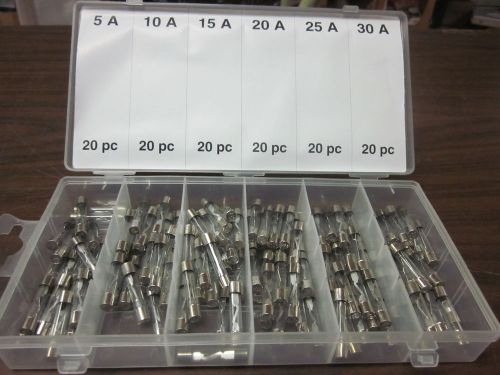 120pc G INDUSTRIAL TOOL GLASS FUSE ASSORTMENT FUSES CAR TRUCK ELECTRICAL CFA120