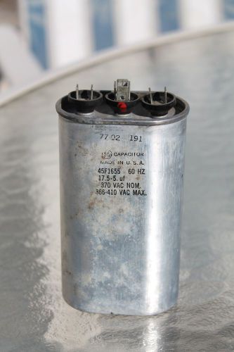 Ge 45f1644  oval motor run capacitor 370 vac 17.5/4 mfd used for sale