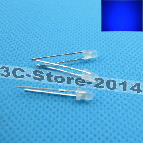 1000 x 3mm blue 2pin round top diffused super-bright led light emitting diode for sale