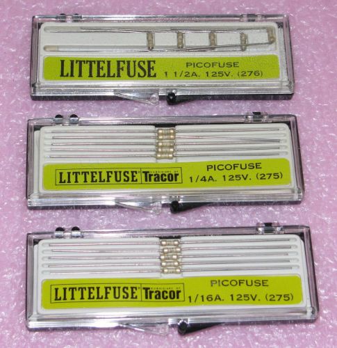 (15) Littlefuse Picofuses 3 Amperages 1/16, 1/4, and 1-1/2 amps Free Shipping