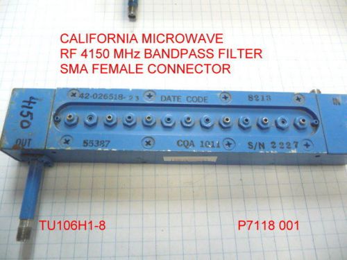 RF BANDPASS FILTER 4.15 GHZ CALIFORNIA MICROWAVE CQA1011