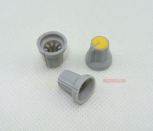 20pcs KNOB Pointer,Plastic Grey-Yellow,for 6mm shaft Pot