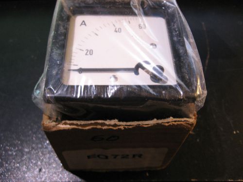 M&amp;W Model EQ72R Vintage Panel Meter Ammeter 0-60 Amperes - NOS IN BOX 1969
