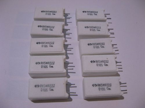 Qty 10 PH RX5WR22J Ceramic Cement 0.22 Ohm 10% 5W Resistors High Power - NOS