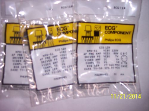 3ea Philips ECG component transistor ECG 128 transistor
