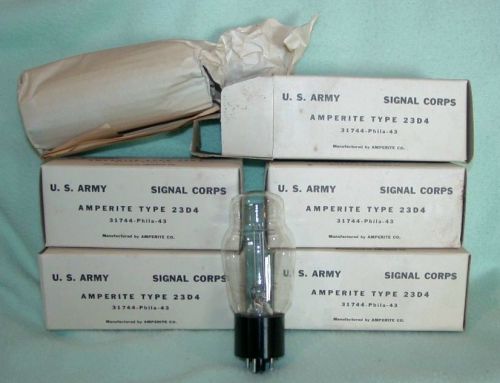 5 Amperite 23D4 radio tubes: NOS but untested