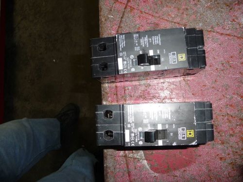 2-Square D EDB24020 2 Pole 20 Amp Circuit Breakers