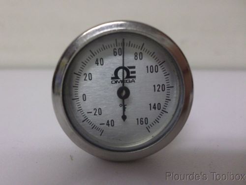 New Omega DialTemp Bi-Metal Thermometer, -40 to 160°F, 1&#034; Dial, 5&#034; L, QP--40-160