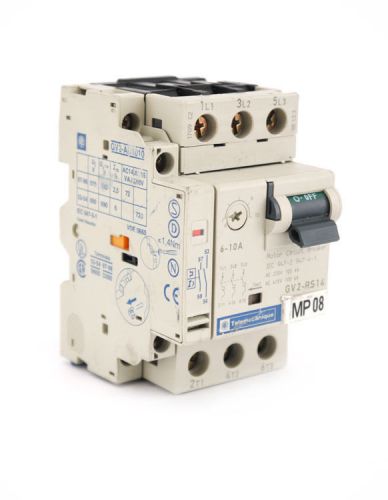 Telemecanique gv2-rs14 motor circuit breaker w/gv2-ad1010 auxiliary contact for sale