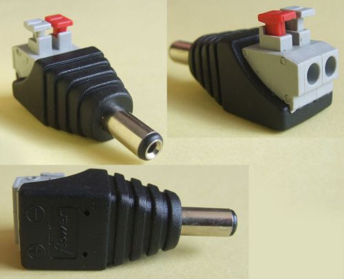 2 PCS 5.5mm x 2.1mm DC Male plug Crimp cable Terminals for CCTV Power Chargers
