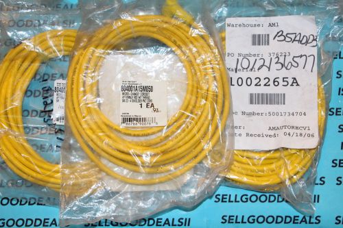 (3) brad harrison 804001a15m050 cordset cable micro-change 4p male/female 90 deg for sale