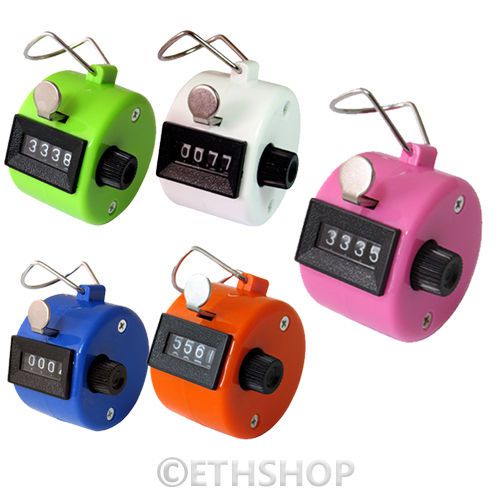 4 Digit Hand Held Tally Manual Clicker Counter Counting Palm Visitor Finger Ring
