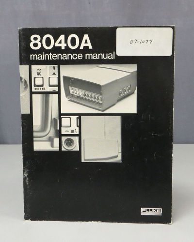 Fluke Multimeter Model 8040A Maintenance Manual