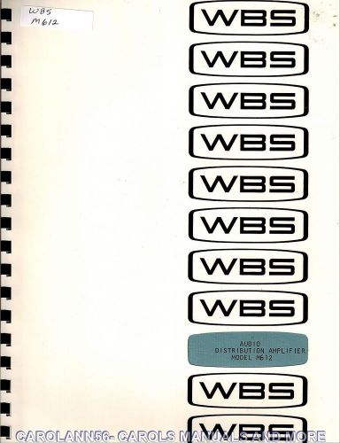 WBS Manual M612 Audio Distribution Amplifier
