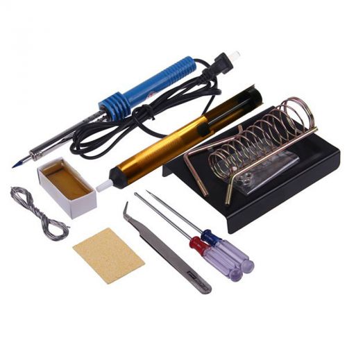 9in1 60W Electric Solder Starter Tool Kit Set with Iron Stand Desolder Pump New