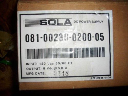 Sola 081-00230-0200-05 Power Supply