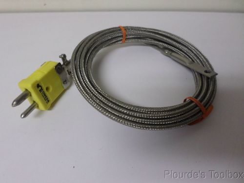 New omega 10ft high temp insulated grounded k-type thermocouple, xcib-k-4-2-10 for sale