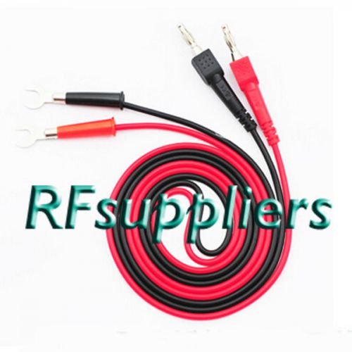 1 pair Black Red Antiskid Banana Plug to 6MM Spade Lug Test Probe Cable Leads 5A