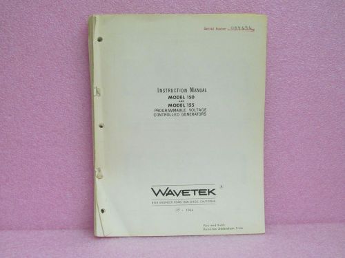 Wavetek Manual 150, 155 Programmable Voltage Controlled Gen. Instr. Man. w/Sch.