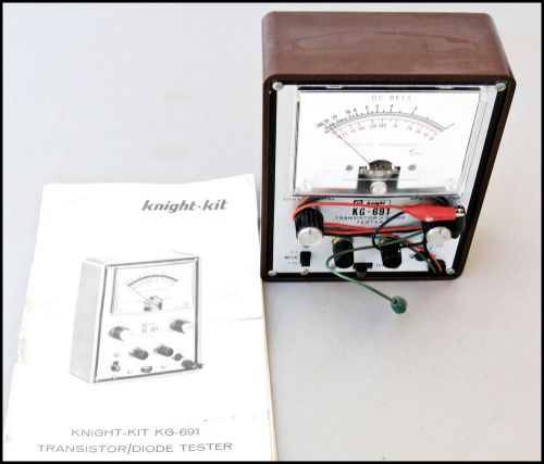 Kinght-kit kg-691 transistor/diode tester w/manual &amp; leds ~usa~ bakelite finish for sale