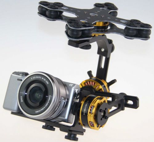 Gimbal Brushless 3 axis Kit 4108 Motor Evvgc Controller Sony NEX ILDC Camera