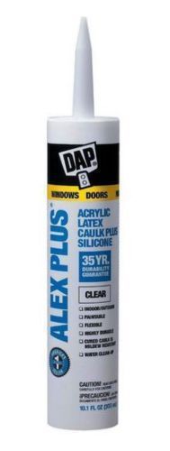 Dap  Alex Plus Acrylic Latex Caulk Plus Silicone, Clear, 10.1 Oz