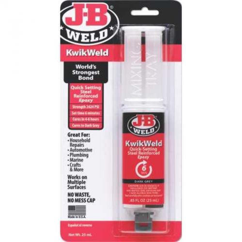 Kwikweld epoxy syringe 25 ml 50176 j-b weld company epoxy adhesives 50176 for sale