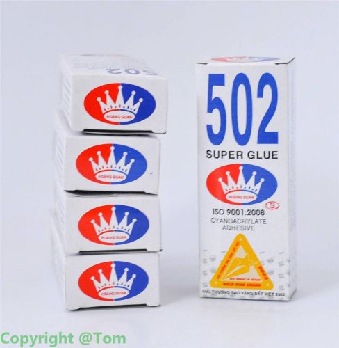 Lot 5 bottle super glue 502 cyanoacrylate adhesive  easy to use - iso 9001:2008 for sale