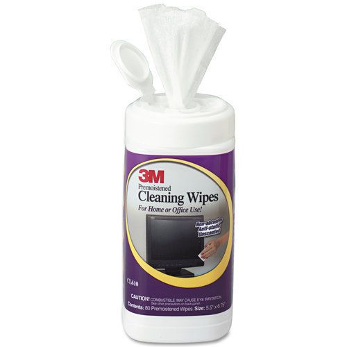 3m mmmcl610 electronic equipment cleaning wipes 5-1/2&#034;x6-3/4&#034; wht 80 ct canister for sale