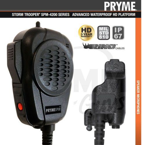 Pryme® Storm Trooper™ IP67 HD Shoulder Microphone for Motorola XTS Series Radios
