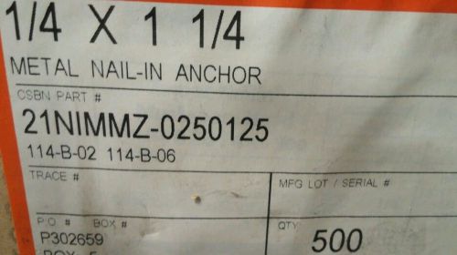 1/4 x 1-1/4 nail in anchor (500pcs) for sale