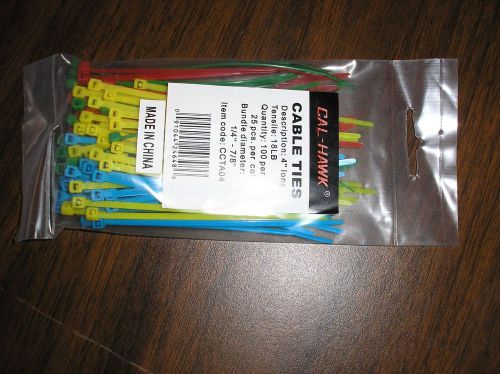 lot 2 CABLE TIES , 25each color each bag YELLOW,BLUE,RED,GREEN TOTAL 200pcs