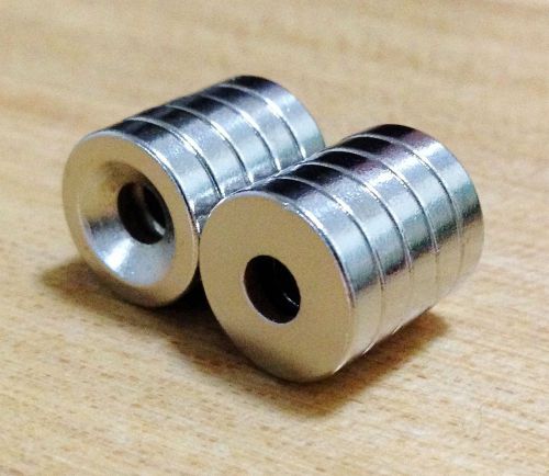 10 pcs N50 12mm x 3mm 3mm-hole Round Neodymium Permanent Ring Magnets With Hole