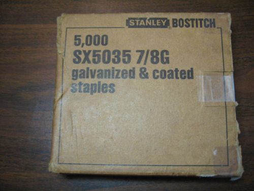 Stanley bostitch 7/8” x 7/32” galvanized coated 5000 staples sx5035 7/8g new for sale