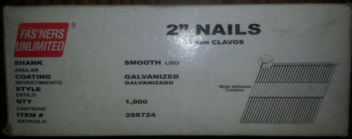 Fas&#039;ners Unlimited 2&#034; Nails, smooth, galvanize 1000 count * 1 LOT 2 boxes=2,000*