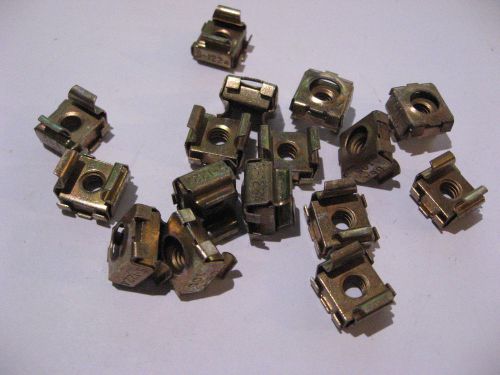 Lot of 16 Cage Nuts for Rack Mounting S-1224 M6 Metric Square NOS