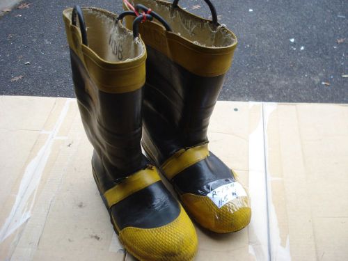 SERVUS Firefighter Turn Out Gear Rubber Bunker Boots Steel Toe 11.5 W......R134