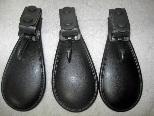 3 Black Clip On Key Holder, fits 2&#034; Belt, 6&#034; Long, Bags &amp; Pouches