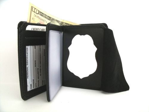 Shield &amp; ID Wallet US Navy Security Forces Badge Cut Out Leather