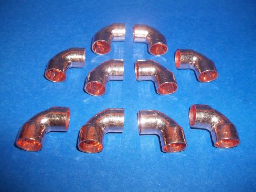 COPPER ELBOW 1/2&#034; OD 90 DEG. FOR A/C AND REFRIGERATION LINES (10 PC)