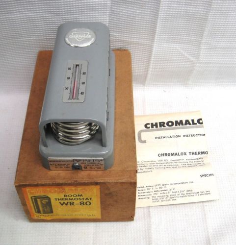 Wiegand Co. Chromalox WR-80 Wall Mounted Room Thermostat 40-80 w/ Manual &amp; Box