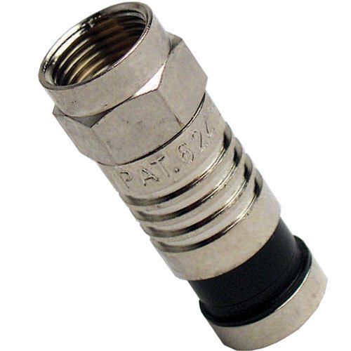 Platinum tools 18001 f-type nickel, rg6 quad coax compress connectors, 100 pcs for sale