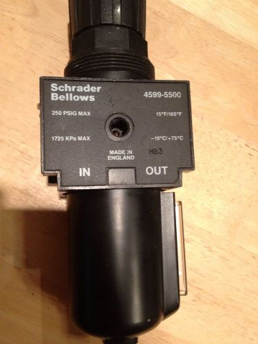 New schrader bellows 4599-5500 1/4in npt pneumatic regulator filter d281332 for sale