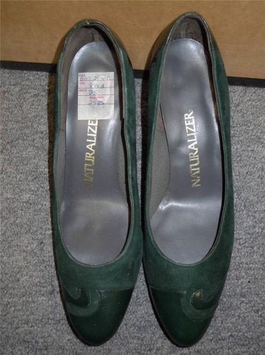Women&#039;s Naturalizer Green Suede High Heels Shoes Size 8.5b in Good Condition