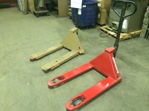 New raymond manual pallet jack , 27&#034; x 36&#034; 5000 lb capacity , hd , 3 available for sale