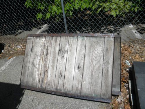 Wood platform shelving 4 available- vintage steel framed for sale