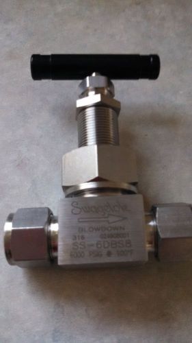 Swagelok ss-6dbs8, 6,000 psig blowdown needle valve, 1/2 in. tube fitting new for sale